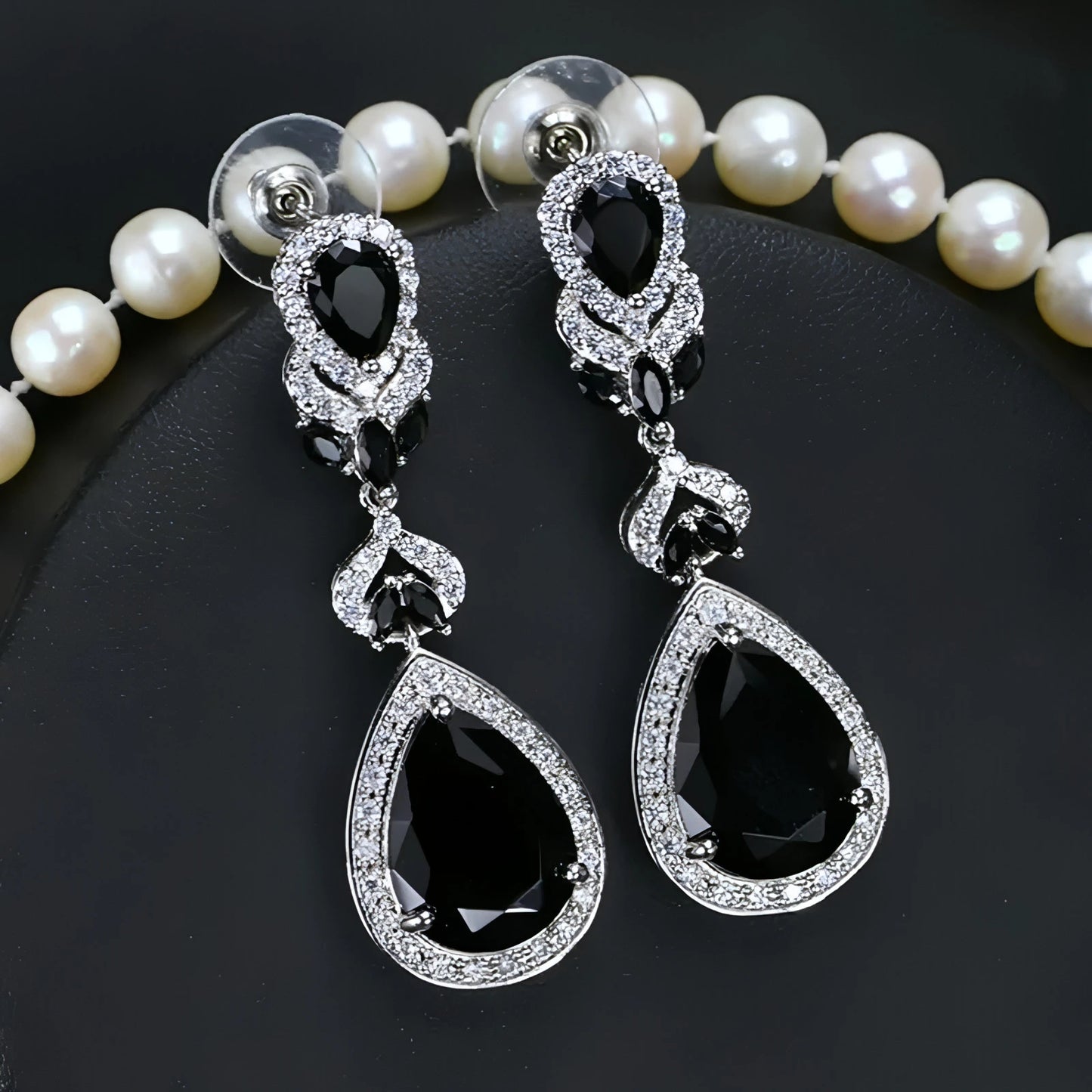 Crystal Bridal Long Earrings - Allure SocietyEarrings