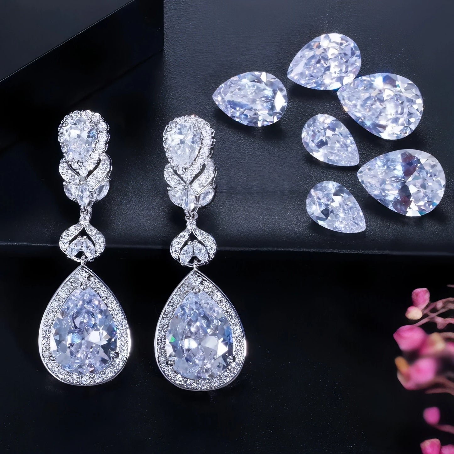 Crystal Bridal Long Earrings - Allure SocietyEarrings