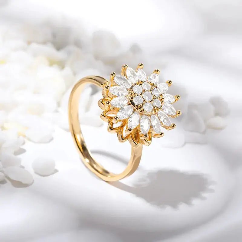 Crystal Sunflower Rings - Allure SocietyRings