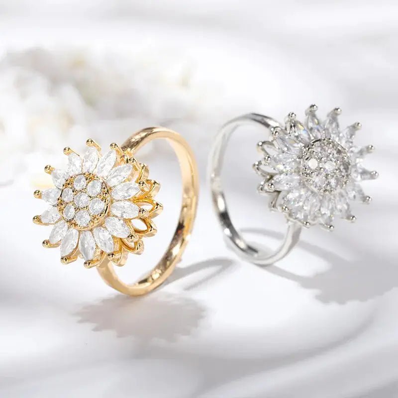 Crystal Sunflower Rings - Allure SocietyRings