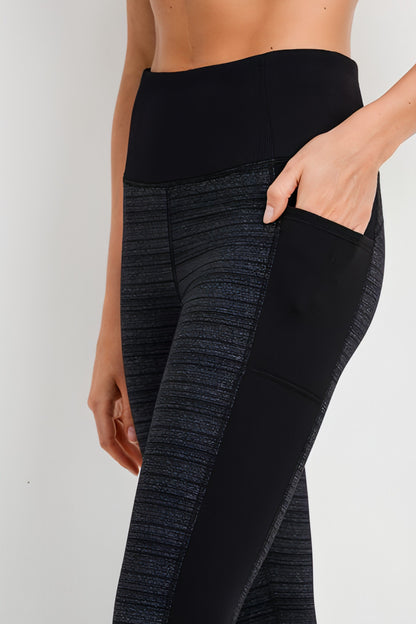 Dark Striped Colorblock Cuffed Leggings - Allure SocietyActivewear Pants