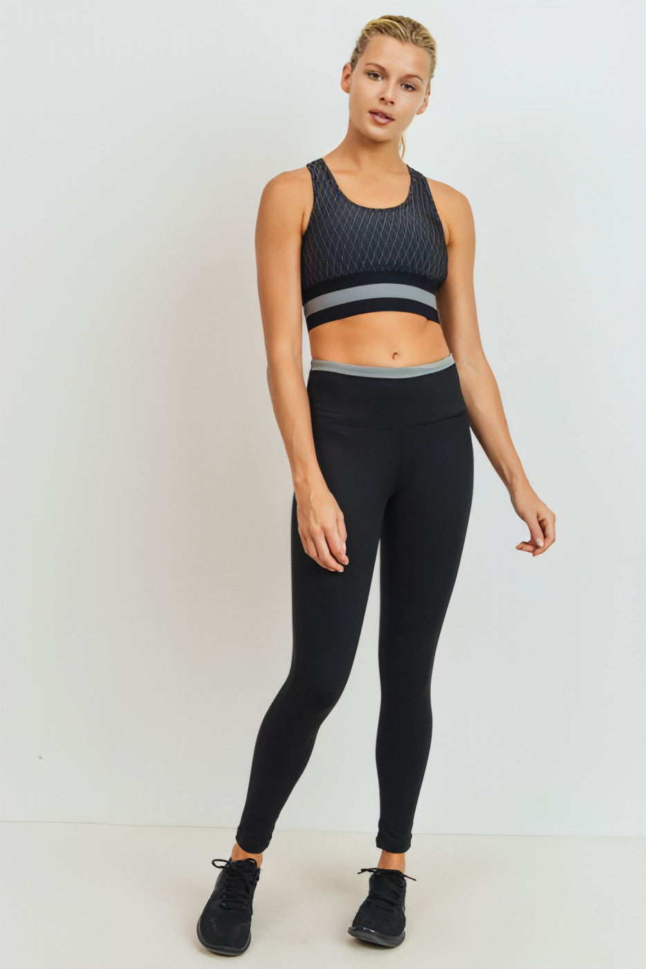 Diamond Jacquard Block Highwaist Leggings - Allure SocietyActivewear Pants