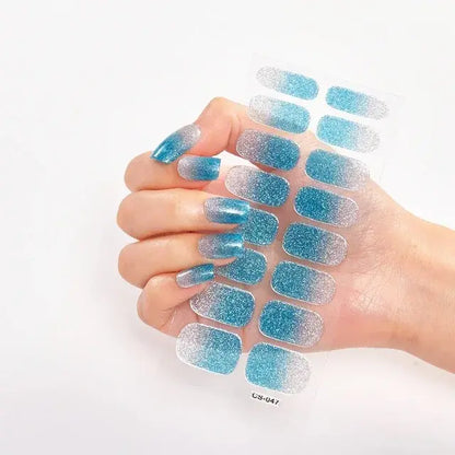 Semi Cured Gel Nail Wraps Full Cover Adhesive Manicure Decoration - Allure SocietyFalse Nail Kits and Dryers