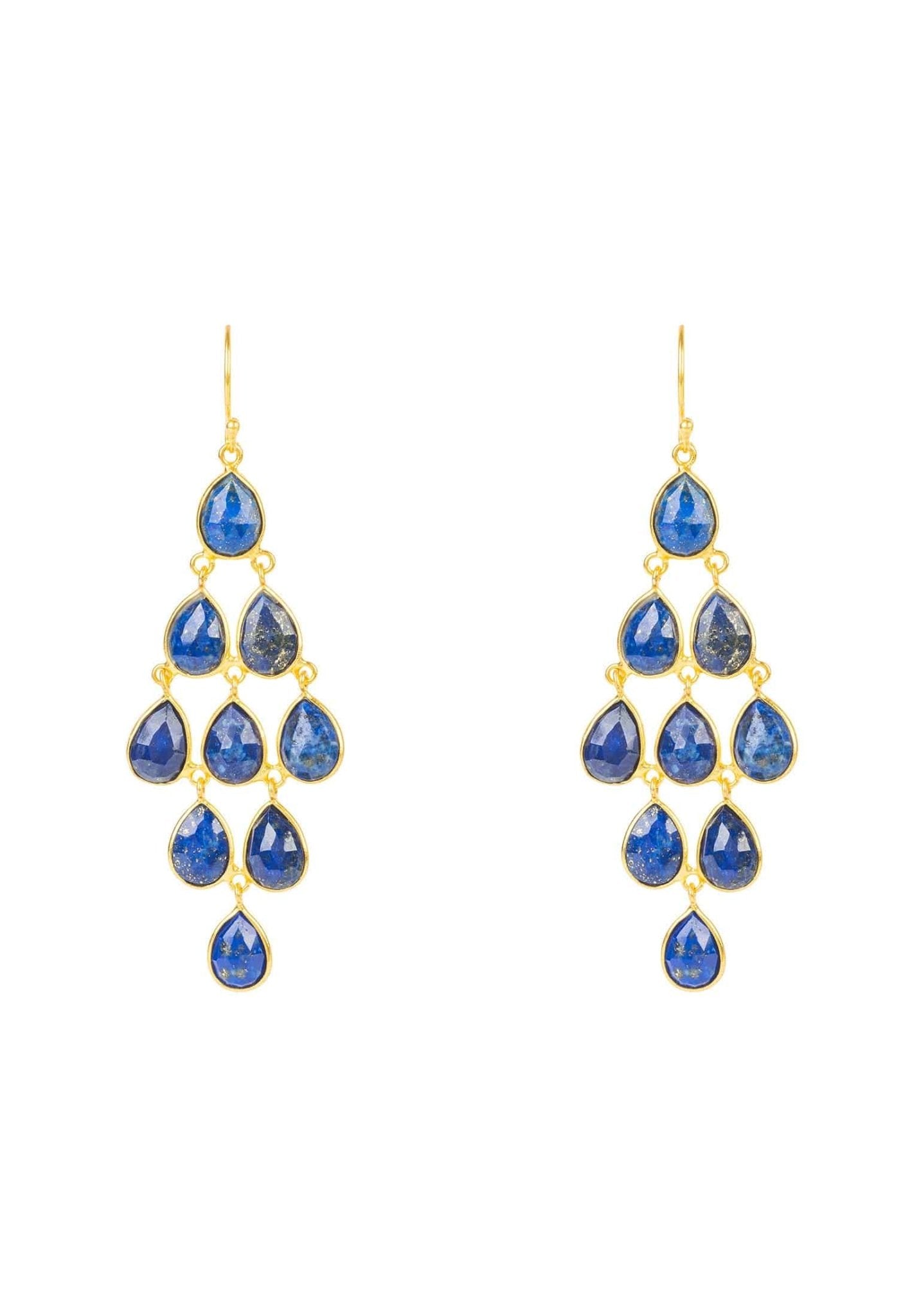 Erviola Gemstone Cascade Earrings Gold Lapis Lazuli - Allure SocietyEarrings