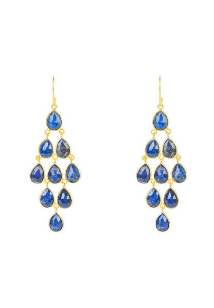 Erviola Gemstone Cascade Earrings Gold Lapis Lazuli - Allure SocietyEarrings