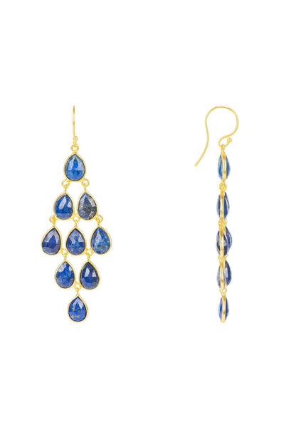 Erviola Gemstone Cascade Earrings Gold Lapis Lazuli - Allure SocietyEarrings