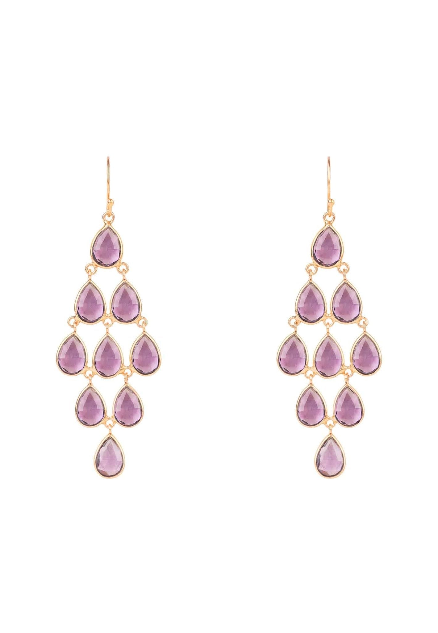 Erviola Gemstone Cascade Earrings Rose Gold Amethyst Hydro - Allure SocietyEarrings