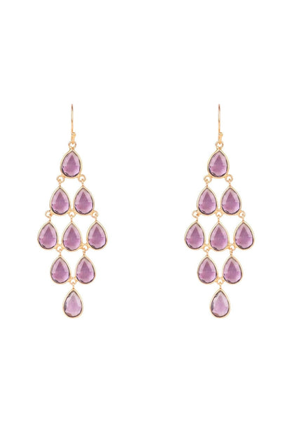 Erviola Gemstone Cascade Earrings Rose Gold Amethyst Hydro - Allure SocietyEarrings