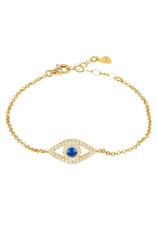 Evil Eye Elliptical Bracelet Blue Gold - Allure SocietyBracelets