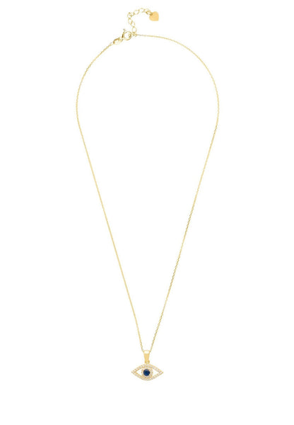 Evil Eye Elliptical Necklace Blue Gold - Allure SocietyNecklaces