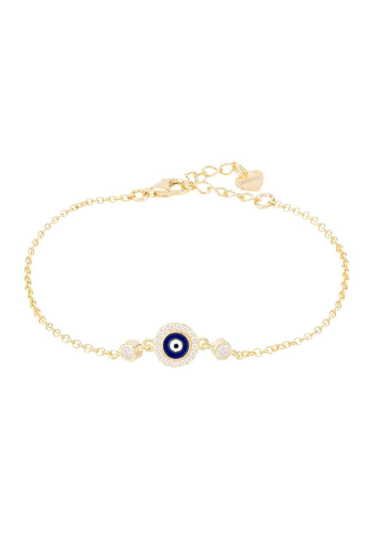 Evil Eye Enamel Dark Blue Bracelet Gold - Allure SocietyBracelets