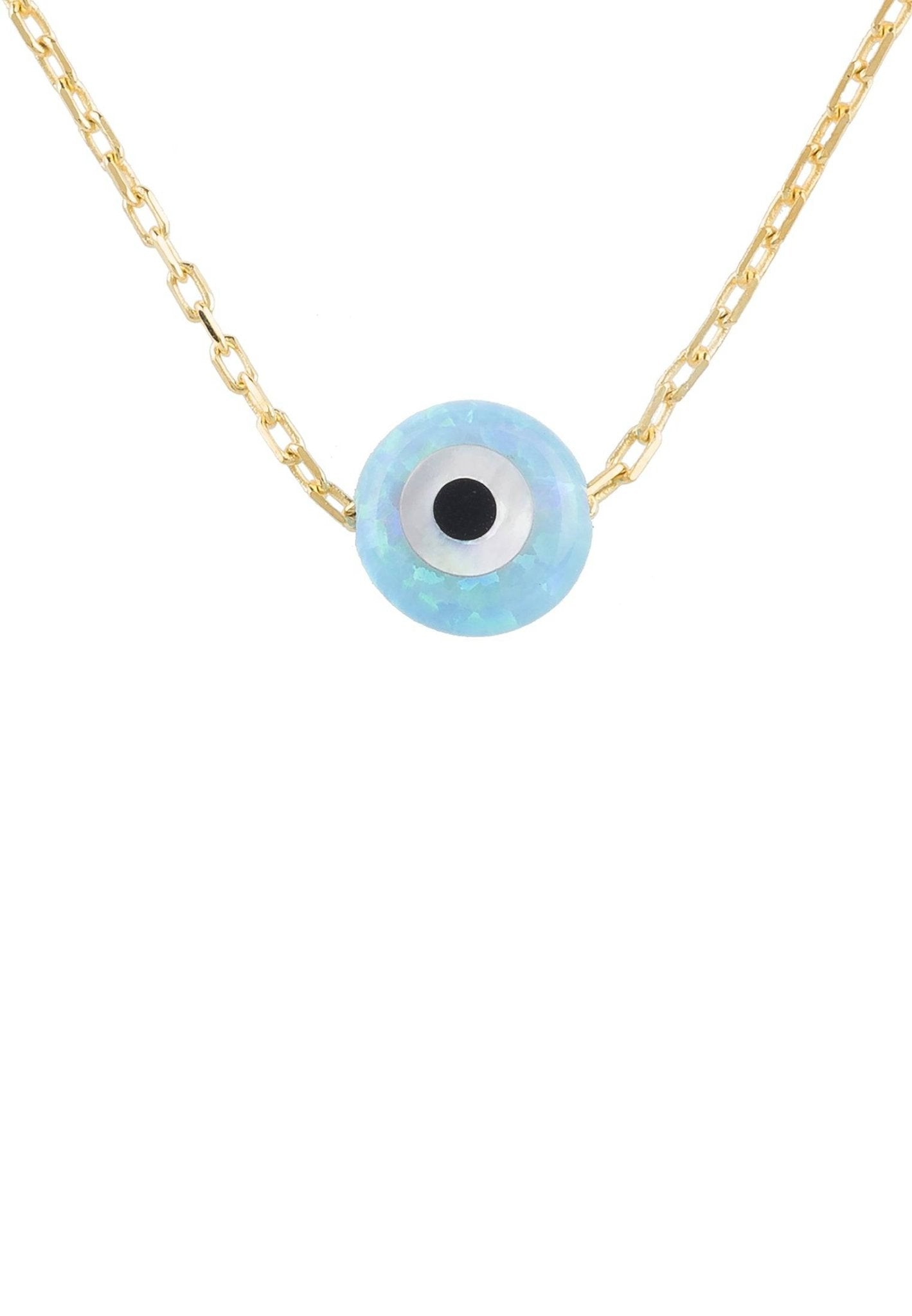 Evil Eye Mini Opalite Pendant Necklace Gold - Allure SocietyNecklaces