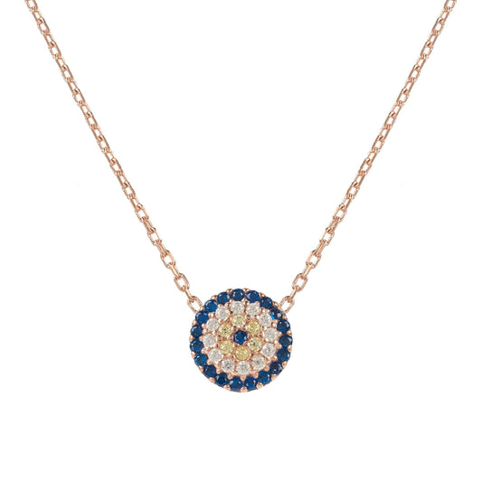 Evil Eye Necklace Rosegold - Allure SocietyNecklaces