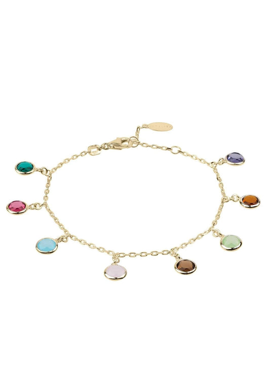 Florence Multi Coloured Gemstone Bracelet Gold - Allure SocietyBracelets