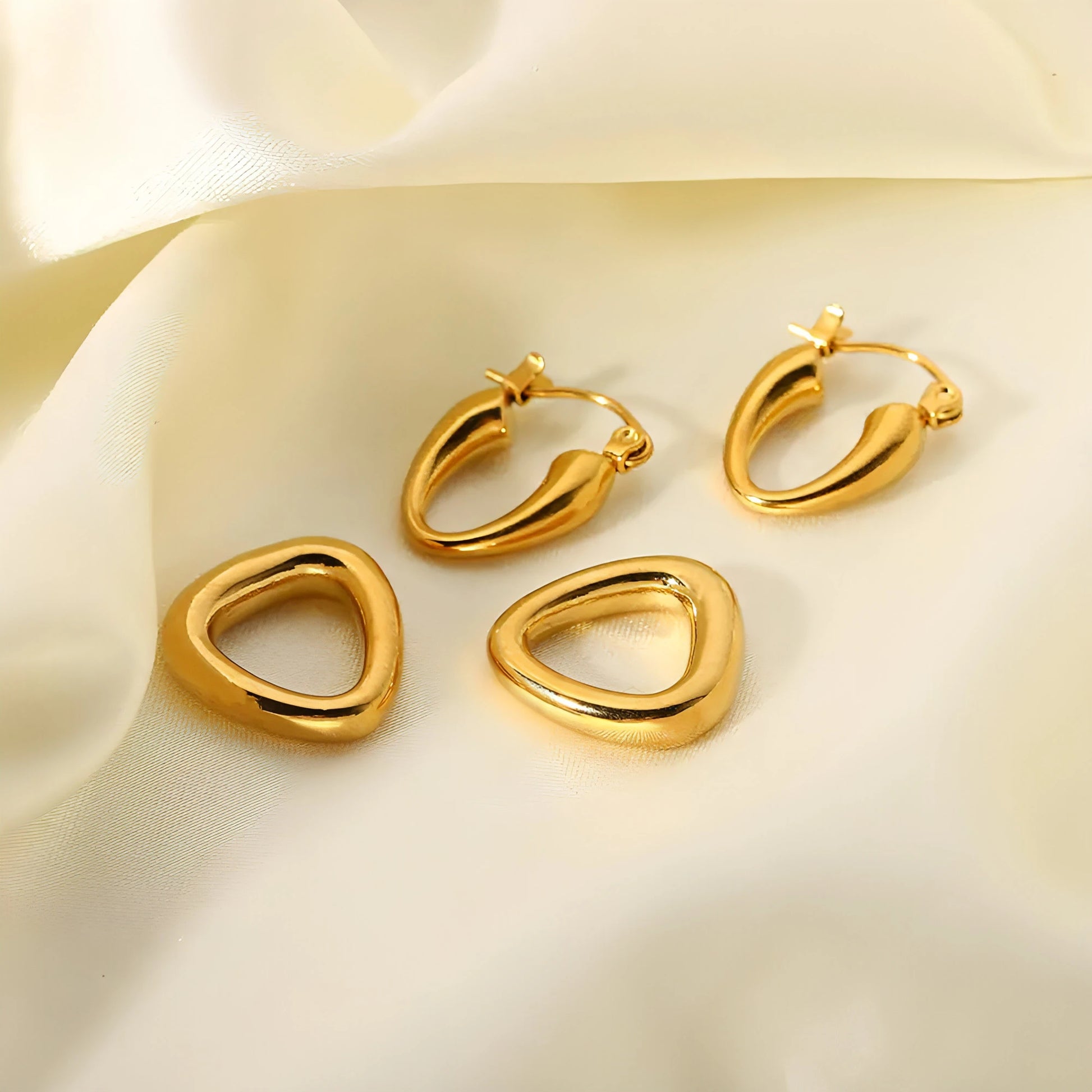 Gold Hoop Drop Earrings - Allure SocietyEarrings