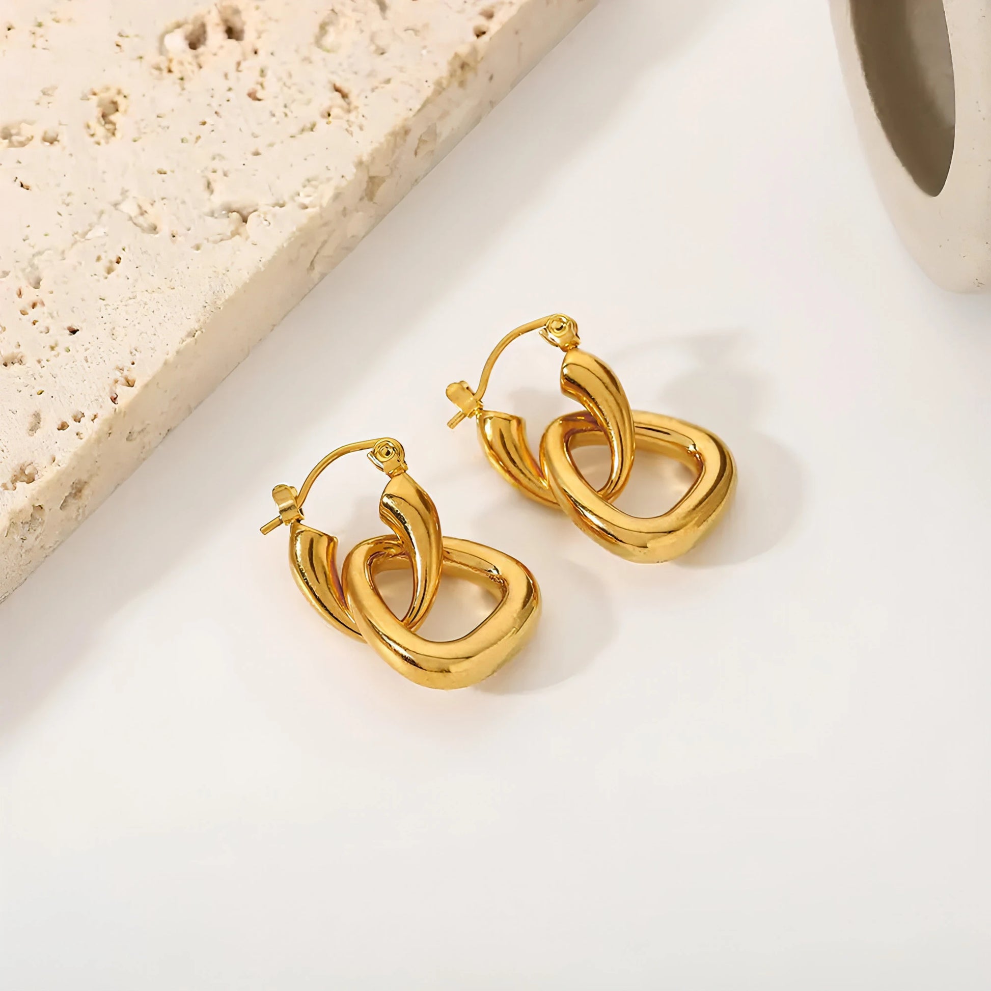 Gold Hoop Drop Earrings - Allure SocietyEarrings