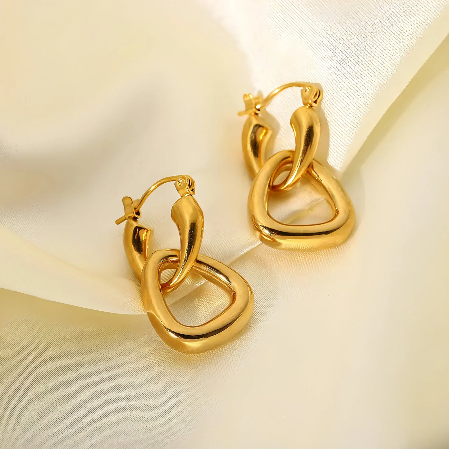 Gold Hoop Drop Earrings - Allure SocietyEarrings