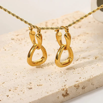 Gold Hoop Drop Earrings - Allure SocietyEarrings