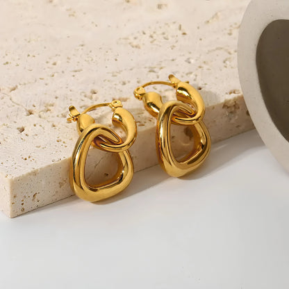 Gold Hoop Drop Earrings - Allure SocietyEarrings