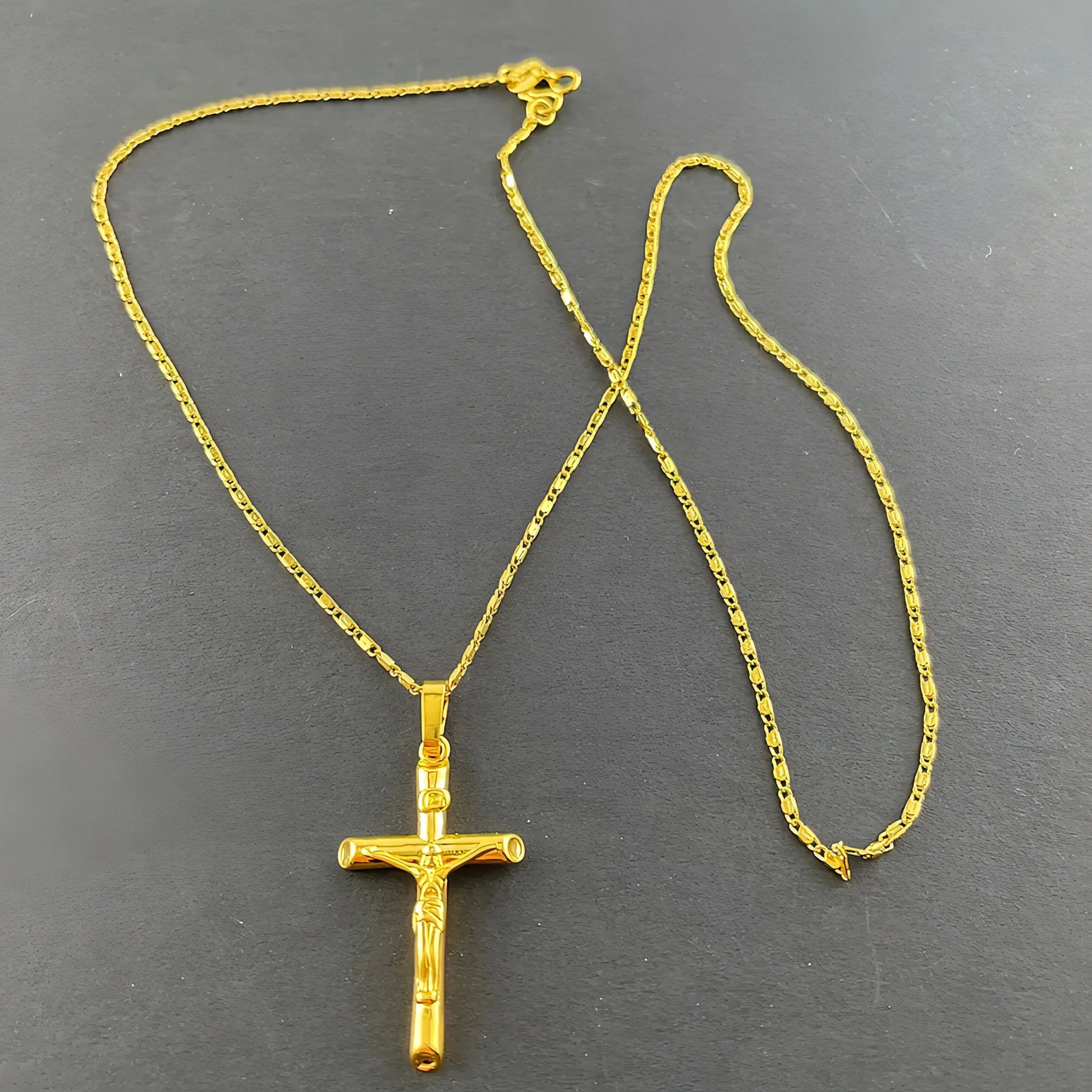 Gold Plated Cross Necklace - Allure SocietyNecklaces