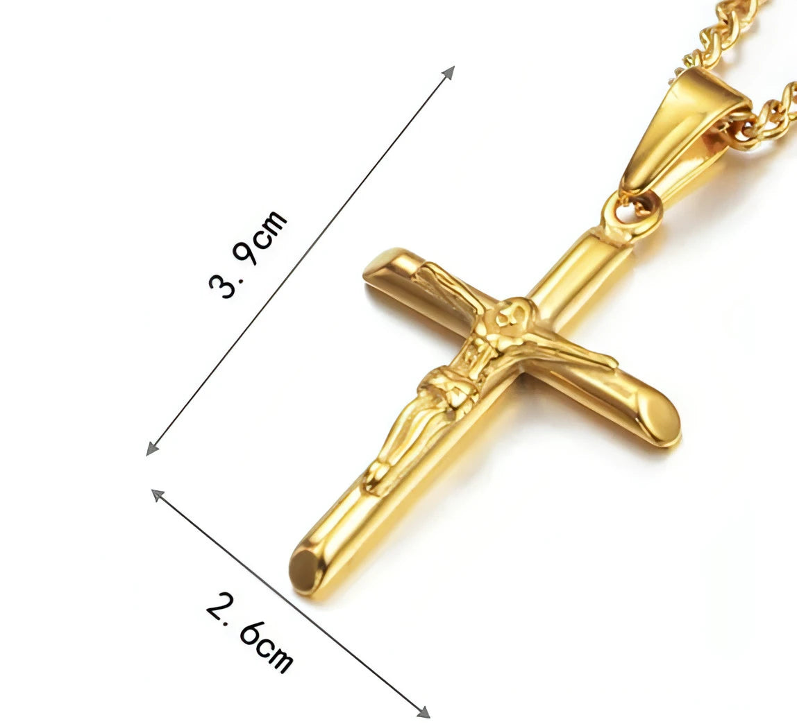 Gold Plated Cross Necklace - Allure SocietyNecklaces