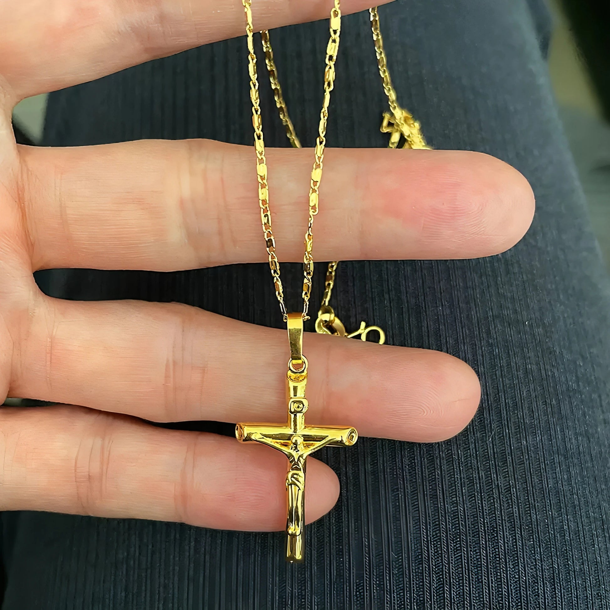 Gold Plated Cross Necklace - Allure SocietyNecklaces