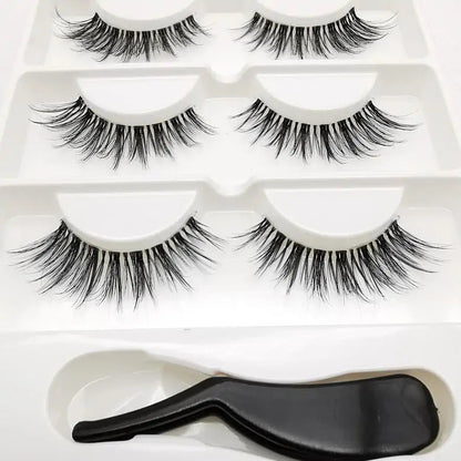 Handmade Stage Nude False Eyelashes with Transparent Stems - 3 Pairs - Allure SocietyFalse Eyelashes