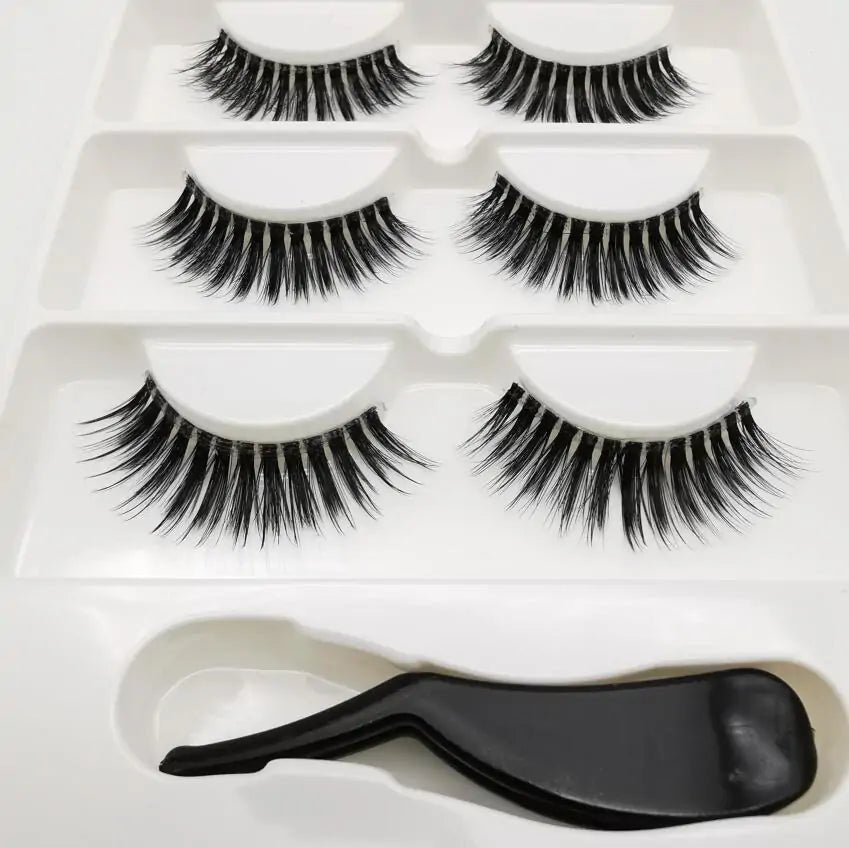 Handmade Stage Nude False Eyelashes with Transparent Stems - 3 Pairs - Allure SocietyFalse Eyelashes