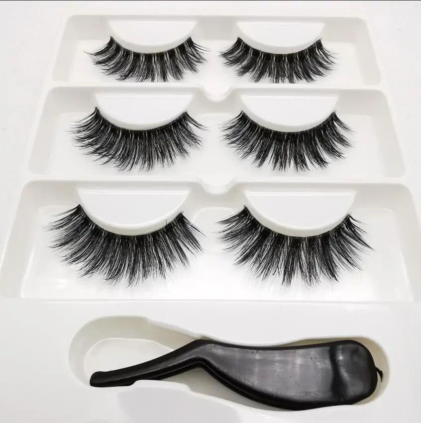 Handmade Stage Nude False Eyelashes with Transparent Stems - 3 Pairs - Allure SocietyFalse Eyelashes