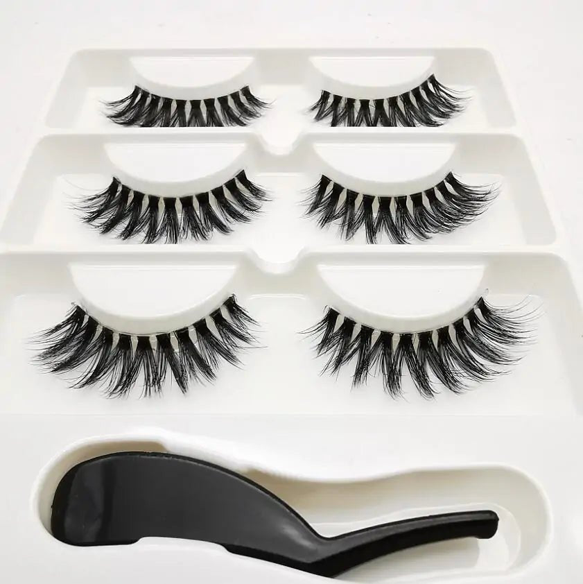 Handmade Stage Nude False Eyelashes with Transparent Stems - 3 Pairs - Allure SocietyFalse Eyelashes