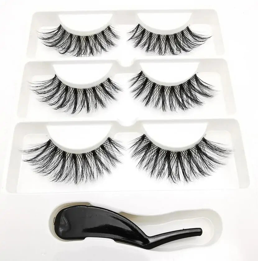 Handmade Stage Nude False Eyelashes with Transparent Stems - 3 Pairs - Allure SocietyFalse Eyelashes