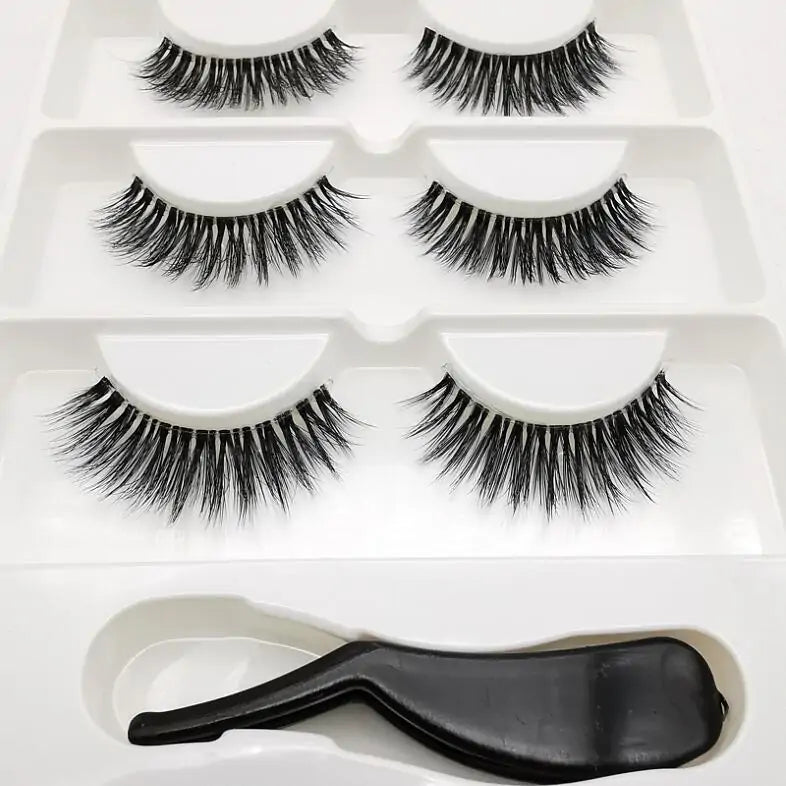 Handmade Stage Nude False Eyelashes with Transparent Stems - 3 Pairs - Allure SocietyFalse Eyelashes