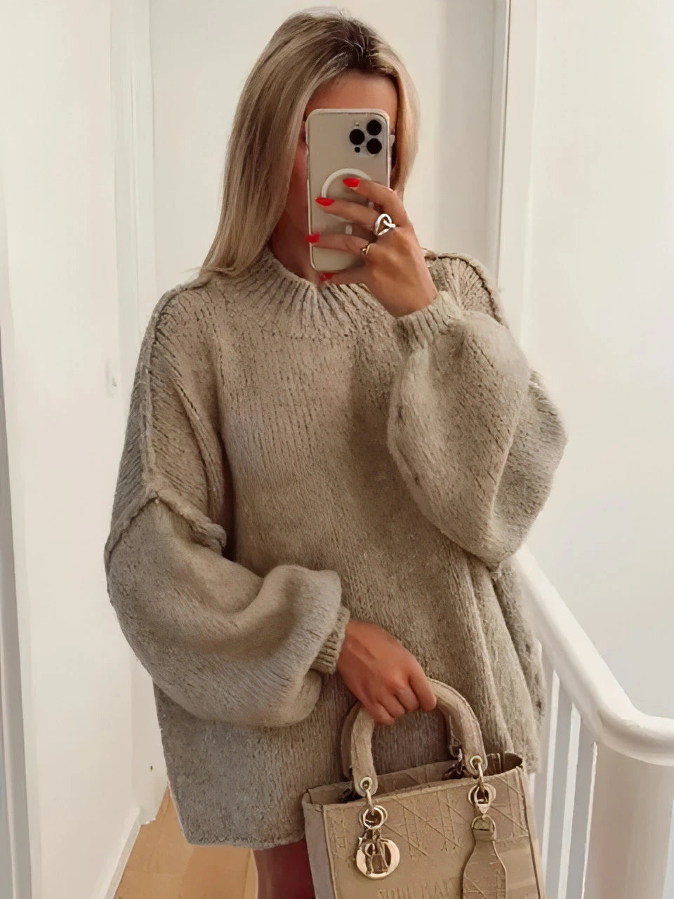 Harper Knitted Oversized Women's Sweater - Allure SocietyLoungewear Tops