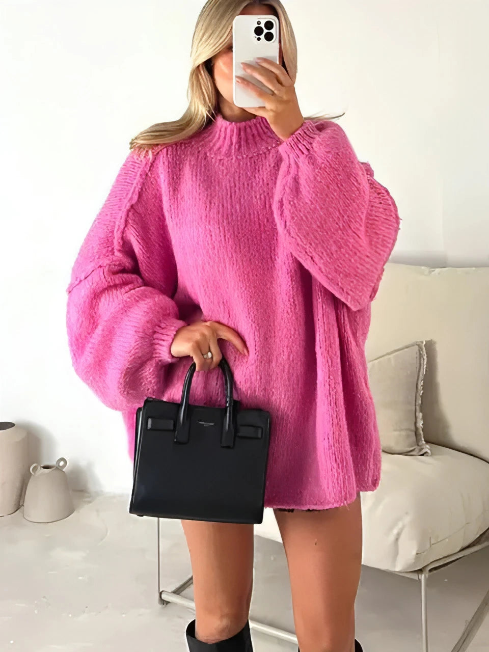 Harper Knitted Oversized Women's Sweater - Allure SocietyLoungewear Tops