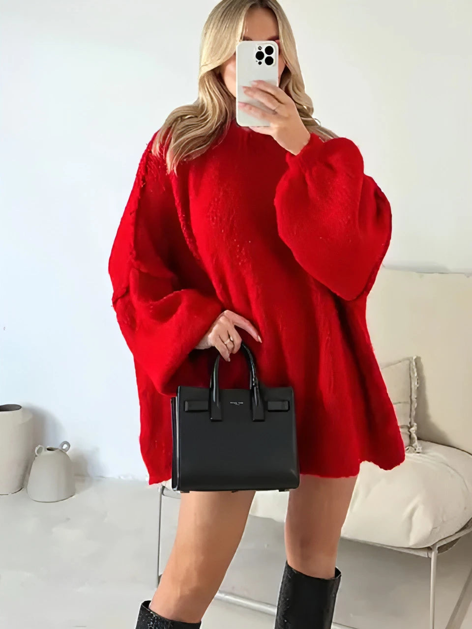 Harper Knitted Oversized Women's Sweater - Allure SocietyLoungewear Tops