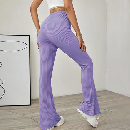 High - Waist Flared Knit Pants - Allure SocietyLoungewear Pants