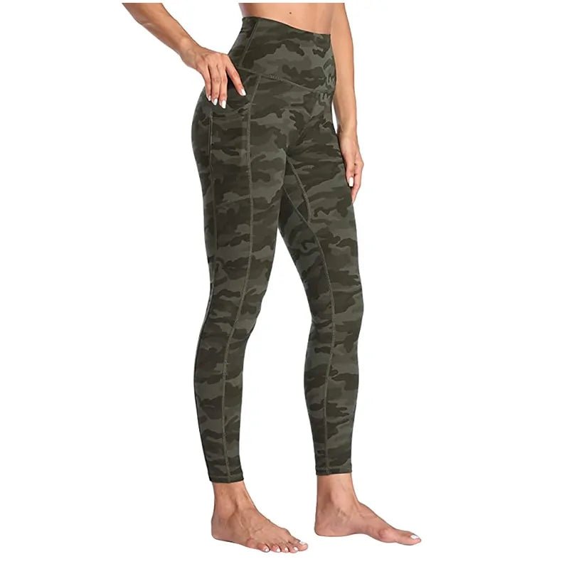 High Waisted Camo Yoga Leggings with Pockets - Allure SocietyActivewear Pants