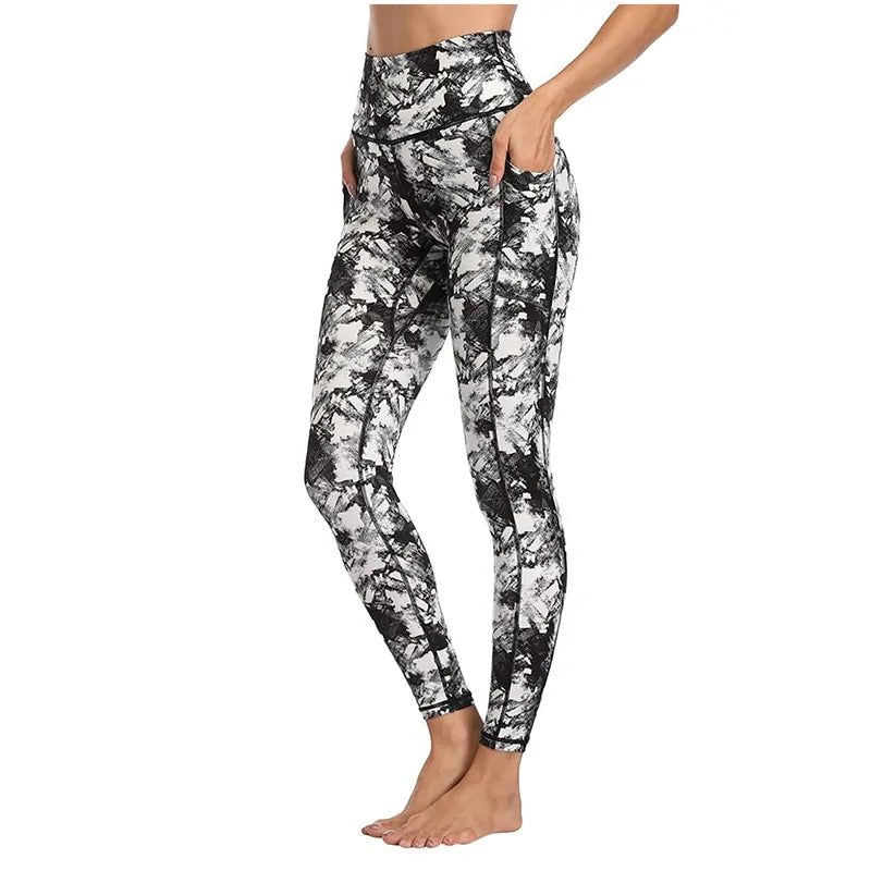 High Waisted Camo Yoga Leggings with Pockets - Allure SocietyActivewear Pants