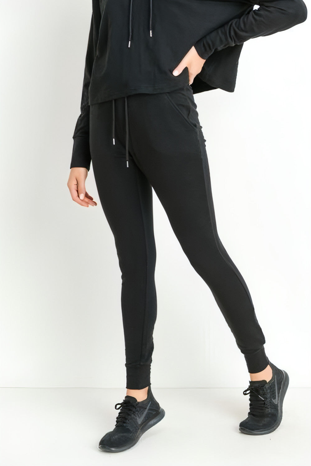 Highwaist Slim - Fit Cuffed Joggers - Allure SocietyActivewear Pants