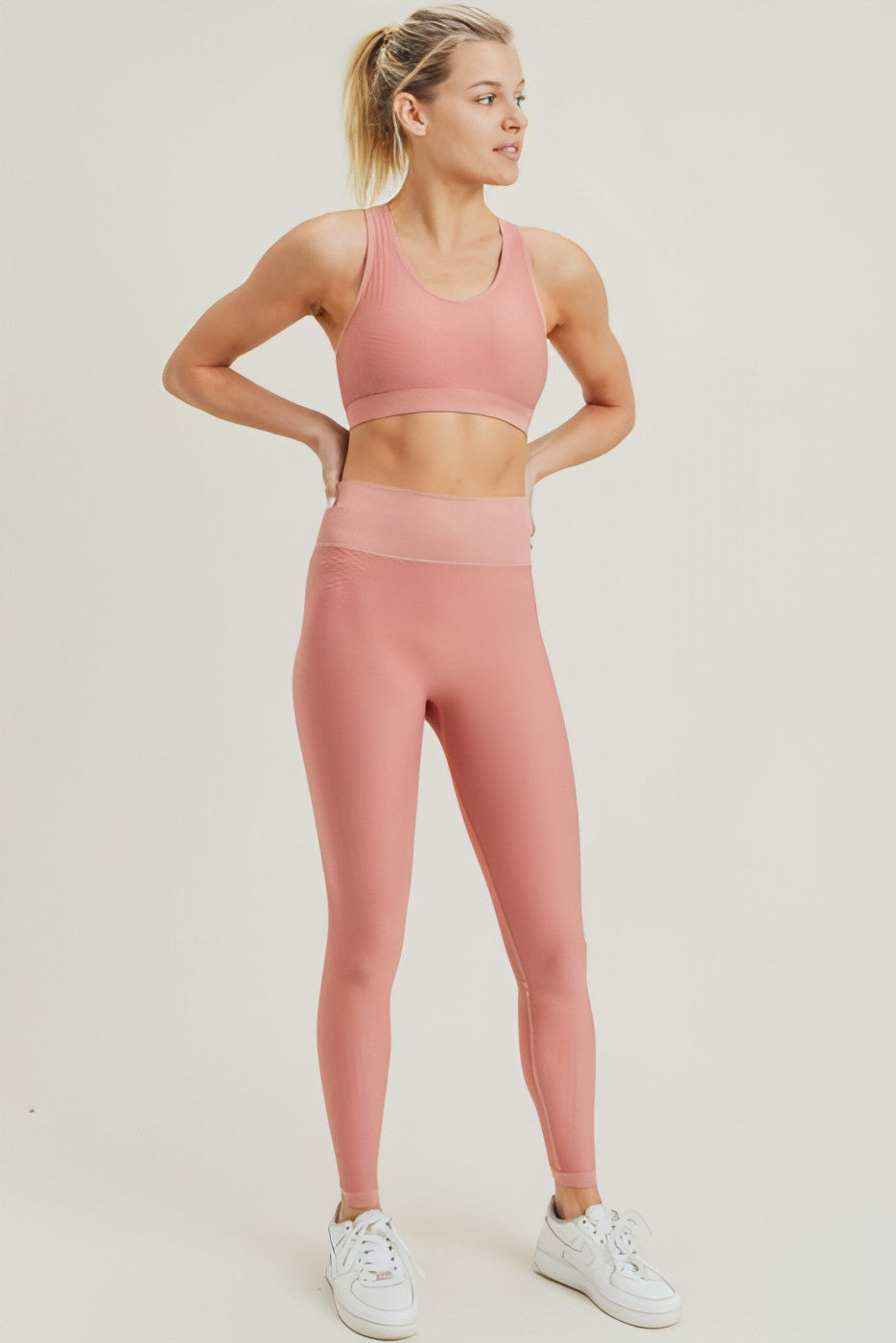 Jacquard & Ribbed Seamless Highwaist Leggings - Allure SocietyActivewear Pants