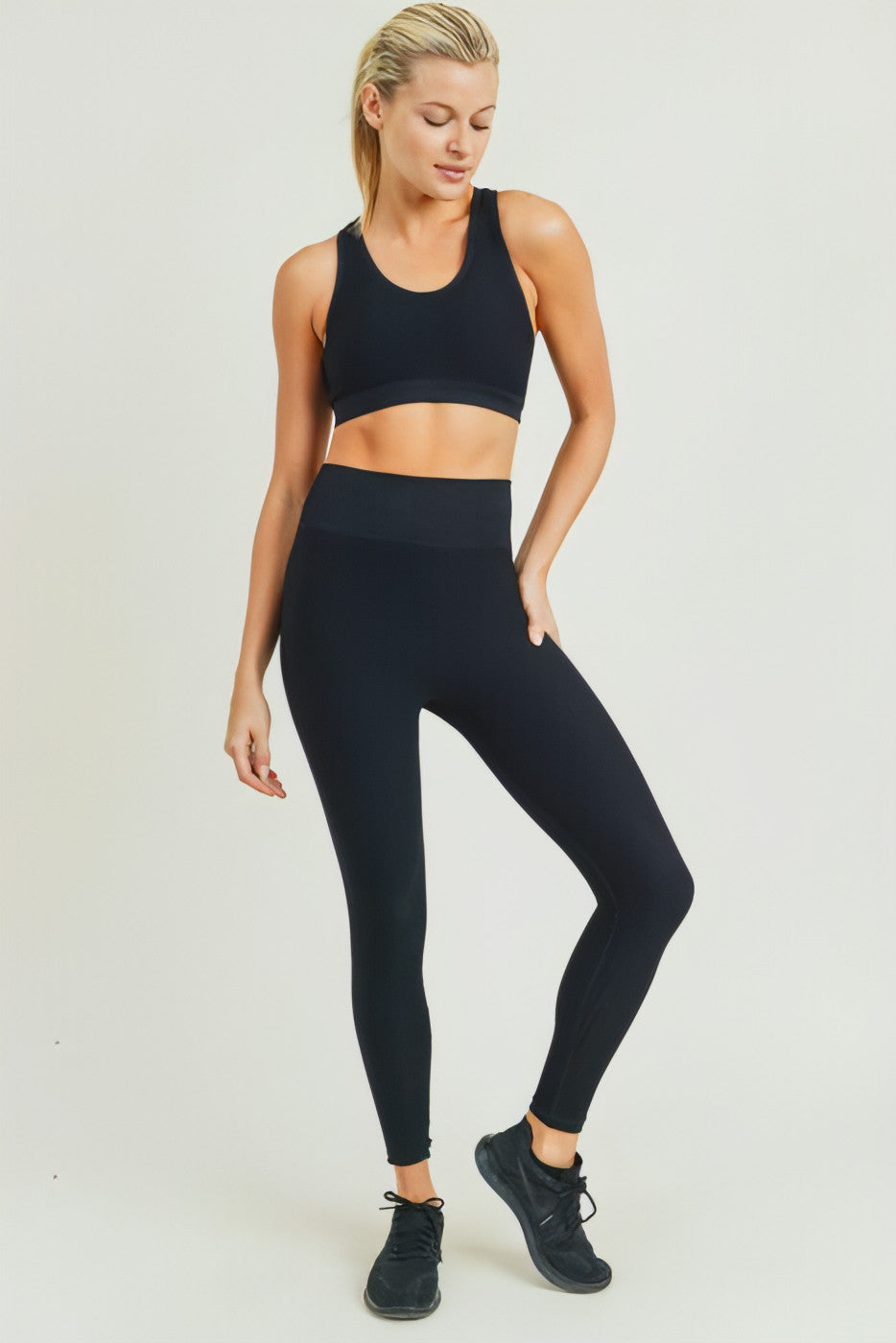 Jacquard & Ribbed Seamless Highwaist Leggings - Allure SocietyActivewear Pants