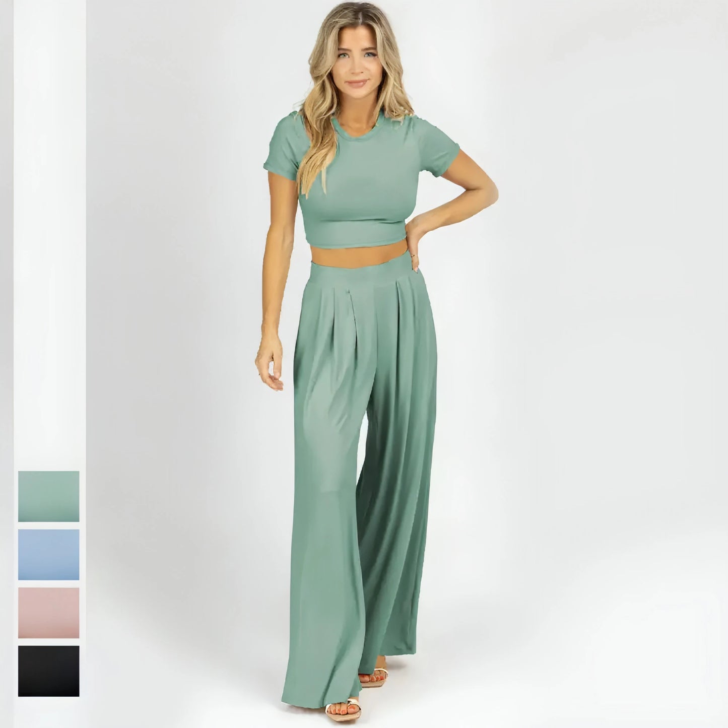 Jiggle Lounge Wide Pants Set - Allure SocietyLoungewear Sets