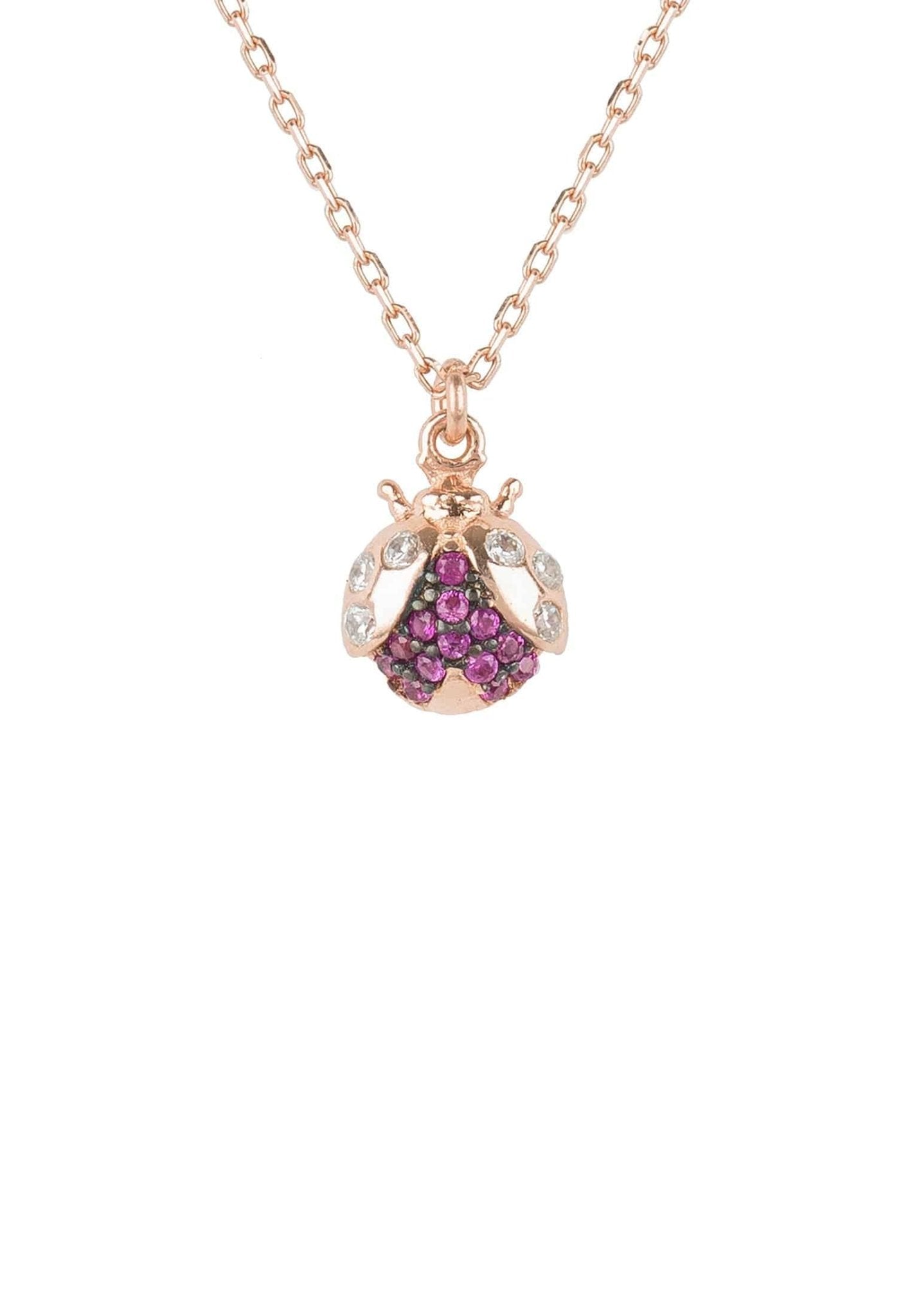 Lady Bug Ladybird Pendant Necklace Rosegold - Allure SocietyNecklaces