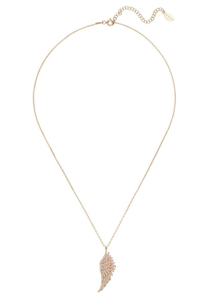 Large Angel Wing Necklace Rosegold - Allure SocietyNecklaces