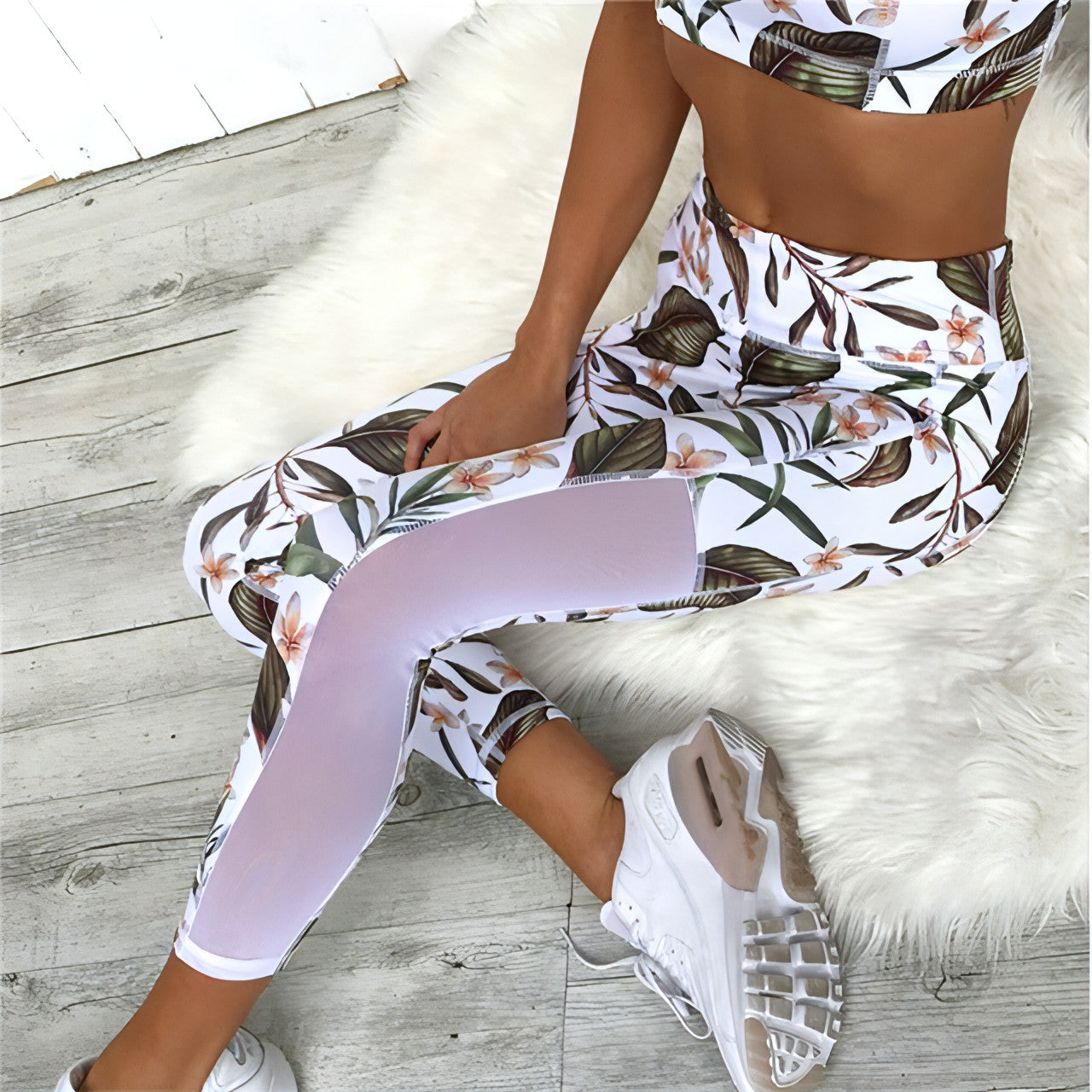 Leaf Printed Women Sports Suit - Allure SocietyActivewear Sets