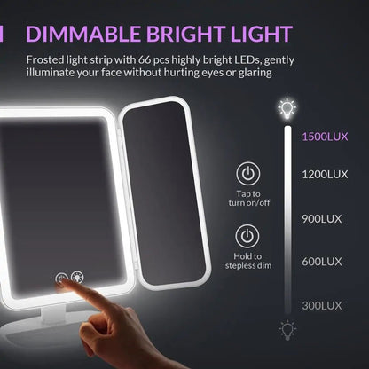 LED Magnifying Makeup Mirror with Adjustable Rotation - Allure SocietySmart Face Mirrors