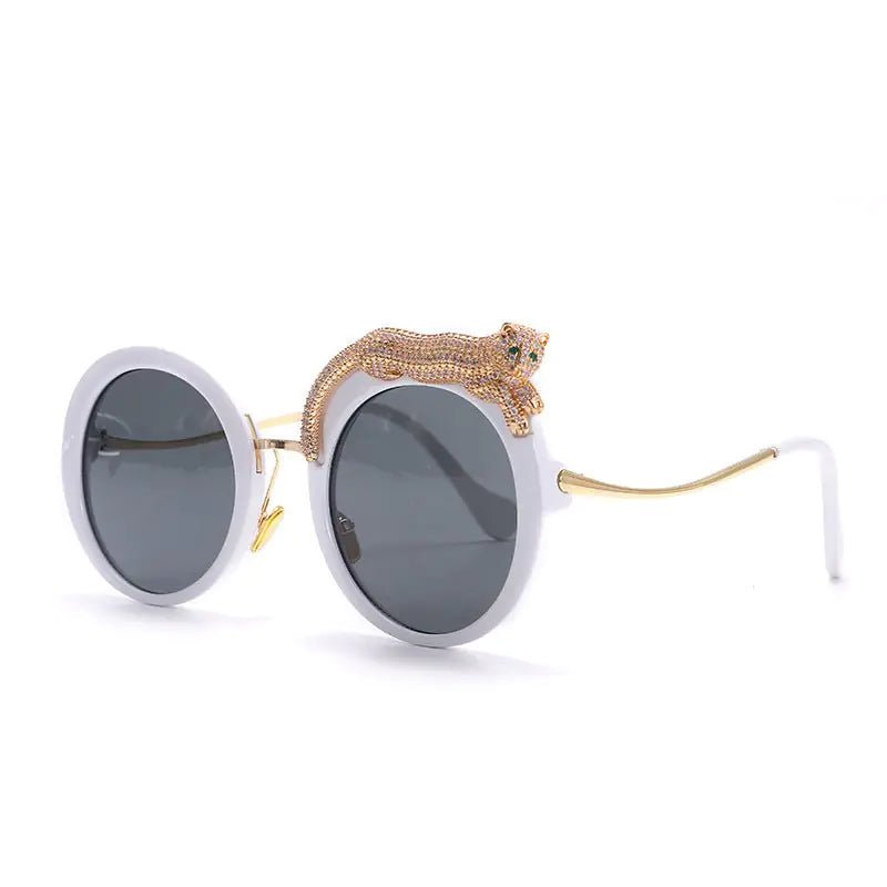 Leopard Round Frame Sunglasses - Allure SocietyUV Sunglasses