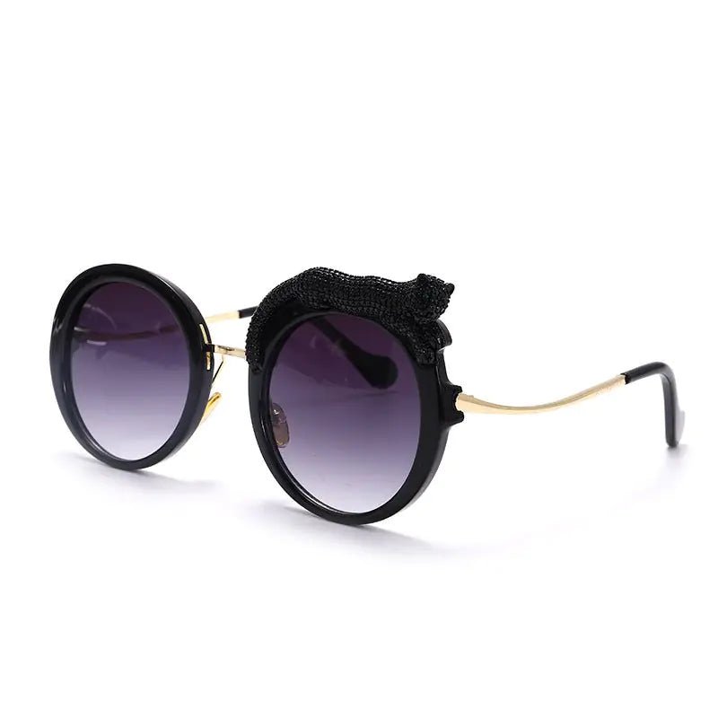 Leopard Round Frame Sunglasses - Allure SocietyUV Sunglasses