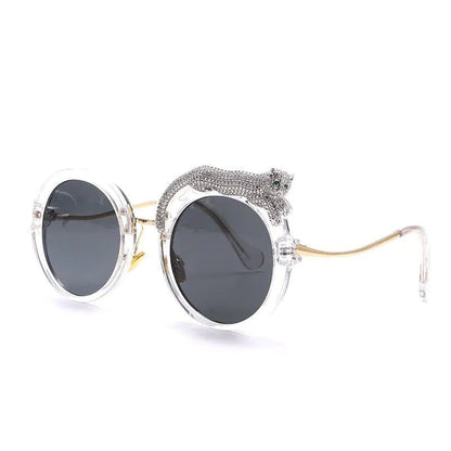 Leopard Round Frame Sunglasses - Allure SocietyUV Sunglasses