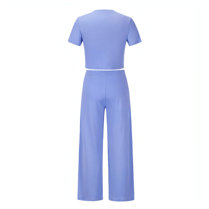 Loose Fit Short Sleeve Shirt and Pants Two - Piece Set - Allure SocietyLoungewear Sets